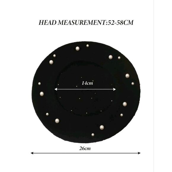 2/$21 Ladies Black Pearl French Beret Beanie Hat - Female Winter Hat - Picture 3 of 4